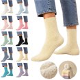 thumbnail image 1 of MKOSPLRT Ladies Cozy Mid‑Calf Floor Sleeping Socks Thick Plush Flannel Fleece Winter Thermal House Socks Yellow Soft Warm Casual Home Socks Cold Season Daily Wear, 1 of 8