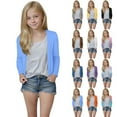 thumbnail image 1 of MKOSPLRT Lightweight Cardigans for Girl 5-14Y Open Front Long Sleeve Cotton Cardigan Solid Casual Loose Fall Cardigans Jackets, 1 of 9