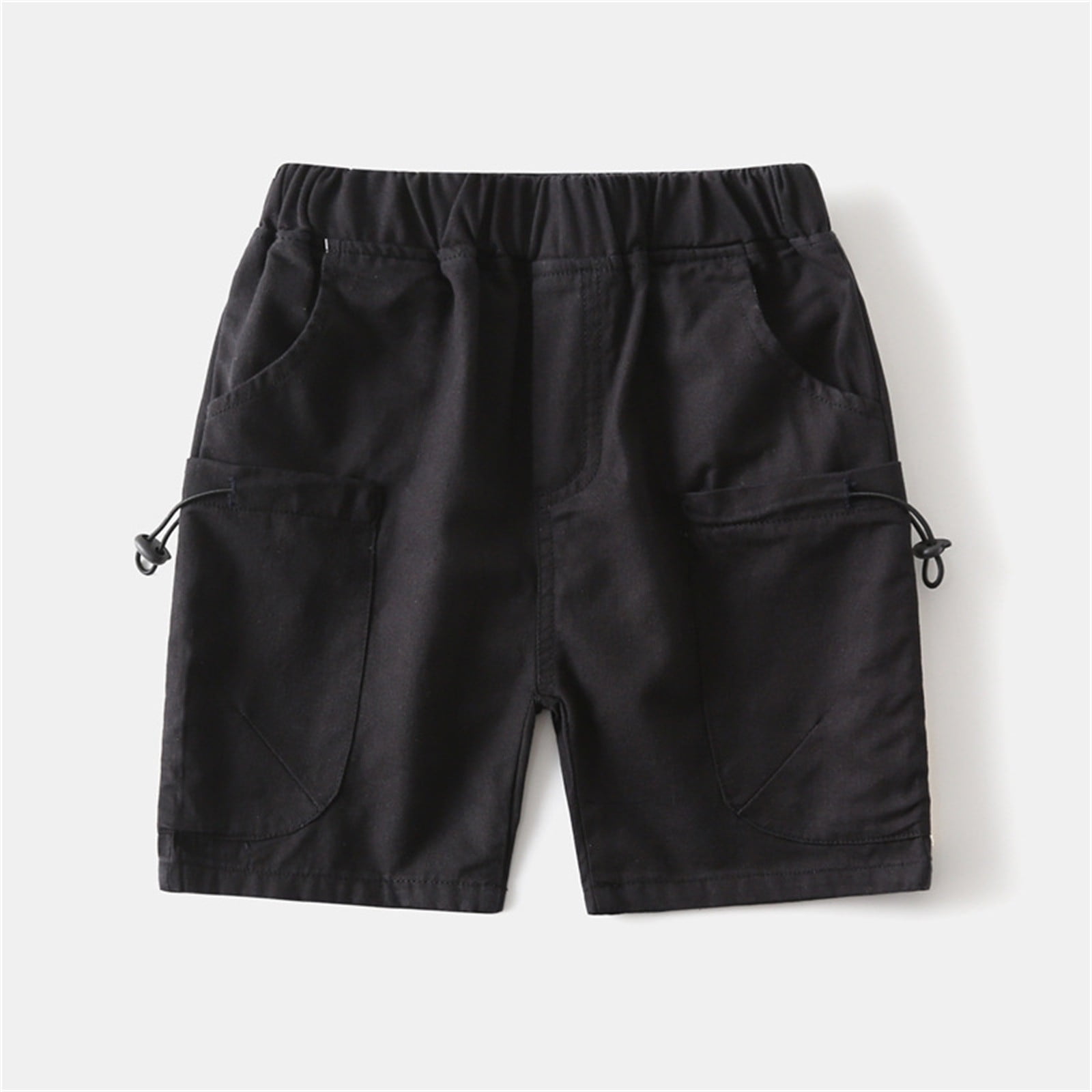 MKOSPLRT Little Boy's Cargo Shorts Elastic Waist Baggy Shorts Solid ...