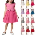 thumbnail image 1 of MKOSPLRT Little Girls Summer Dress Polka Dot Toddler Tutu Dresses Sleeveless Bridesmaid Princess Party Sundresses for Wedding White 5-6 Years, 1 of 6
