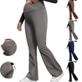 thumbnail image 1 of MKOSPLRT Maternity Flared Leggings for Women Over The Belly Yoga Bootcut Stretchy Pregnancy Pants V Crossover Waist Lounge Mama Soft Trousers, 1 of 9