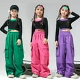 thumbnail image 1 of MKOSPLRT Oversized Cargo Pants for Girl 3-14 Years High Waist Baggy Parachute Pants Solid Color Lounge Y2K Trousers with Pocket, 1 of 8