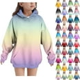 thumbnail image 1 of MKOSPLRT Oversized Hoodies for Kids 4-14Y Gradient Long Hooded Sweatshirts Casual Loose Fall Pullover Tops Long Sleeve Hoodies with Pocket, 1 of 10