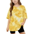 thumbnail image 1 of MKOSPLRT Oversized Tie Dye Shirts Girls 5-15 Years Short Sleeve Drop Shoulder Tops Crew Neck Loose Fit T Shirts Summer Vacation Shirts, 1 of 8