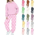 thumbnail image 1 of MKOSPLRT Polka Dot Sweatsuits for Girl Boy 4-15Y Two Piece Fleece Hoodies Cinch Bottom Joggers Sweatpants Athletic Tracksuits with Pocket, 1 of 6
