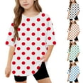 thumbnail image 1 of MKOSPLRT Polka Dot Tops for Girl 5-15 Years Oversized Shirts Short Sleeve Crew Neck Cute T Shirts Casual Drop Shoulder Tees Loose Shirts, 1 of 9