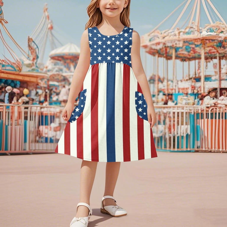 red white and blue midi dress Brittany Dress