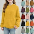 thumbnail image 1 of MKOSPLRT Ribbed Knit Hoodies for Kids 4-14Y Oversized Sweat Shirts Solid Long Sleeve Drop Shoulder Pullover Tops with Pocket, 1 of 8