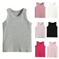 thumbnail image 1 of MKOSPLRT Running Tank Tops for Kids Toddler Boys Girls Crew Neck Ribbed Trim Tanks Sleeveless Solid Lounge Tshirts Comfy Workout Tanks, 1 of 5