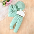 thumbnail image 1 of MKOSPLRT Spring Outfits for Girl 2025 Lounge Sets 4 Piece Cami Tops and Trousers Set with Sleeveless Blazer Jacket and Hat 3-9 Years, 1 of 9