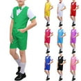 thumbnail image 1 of MKOSPLRT Summer Boys Suit Dress Clothes Kids Wedding Guest Outfit 4Pcs Short Sleeve Shirt Vest Bow Tie Dress Shorts Set 3-18 Years, 1 of 4