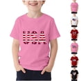 thumbnail image 1 of MKOSPLRT Toddler 4th of July Shirt, American Flag Print Crew Neck Short Sleeve Patriotic T-Shirt for Big Boy and Girl Black 3-4Years, 1 of 6
