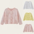 thumbnail image 1 of MKOSPLRT Toddler Girls Crochet Cardigan Hollow Out Knit Sweaters Cardigans Long Sleeve Button Down Jackets Solid Fall Sweaters 9M-6Y, 1 of 8