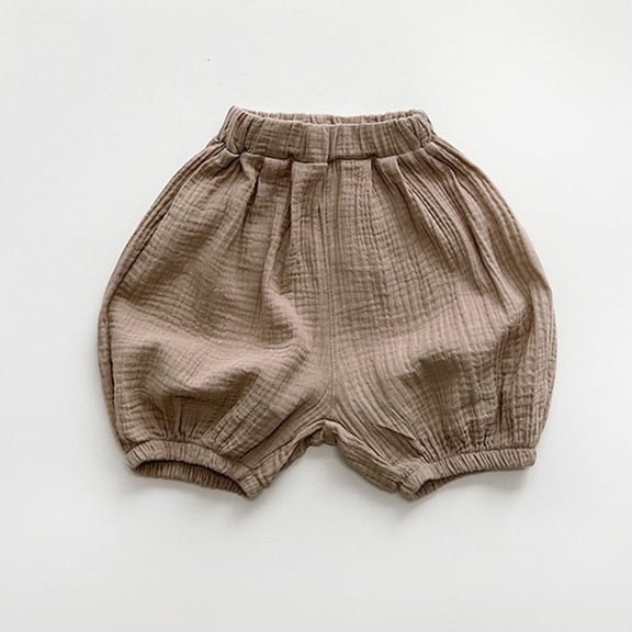 MKOSPLRT Toddler Kids Cotton Linen Shorts Elastic Waist Casual Shorts Baggy Wide Leg Shorts Solid Cinch Bottom Shorts Summer Shorts