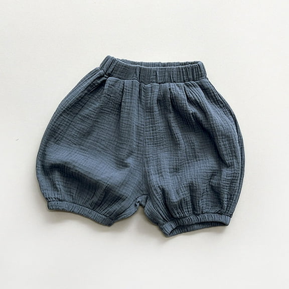 MKOSPLRT Toddler Kids Cotton Linen Shorts Elastic Waist Casual Shorts Baggy Wide Leg Shorts Solid Cinch Bottom Shorts Summer Shorts