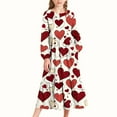 thumbnail image 1 of MKOSPLRT Valentine Dress for Girl with Pocket Kids Long Sleeve Crew Neck Ruffle Tiered Dress Cute Love Heart Print Maxi Dress 4-15Y, 1 of 6