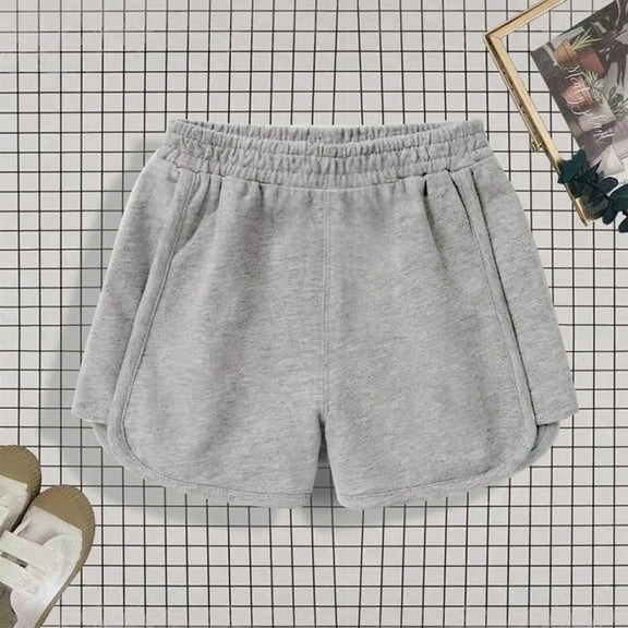 MKOSPLRT Workout Shorts for Toddler Girl High Waist Baggy Wide Leg Shorts Casual Running Track Shorts Solid Athletic Shorts for 3-9 Years