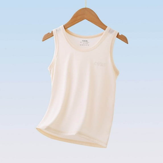 MKOSPLRT Workout Tank Tops for Children Sleeveless Crew Neck Basic Tanks Solid Color Casual Tanks Loose Fit Yoga Sport Tanks for 1-10 Years