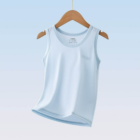 MKOSPLRT Workout Tank Tops for Children Sleeveless Crew Neck Basic Tanks Solid Color Casual Tanks Loose Fit Yoga Sport Tanks for 1-10 Years