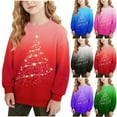 thumbnail image 1 of MKOSPLRT Xmas Tree Pullover Sweatshirts Kids 1-15Y Ugly Christmas Crew Neck Long Sleeve Sweatshirts Gradient Pullover Tops, 1 of 8