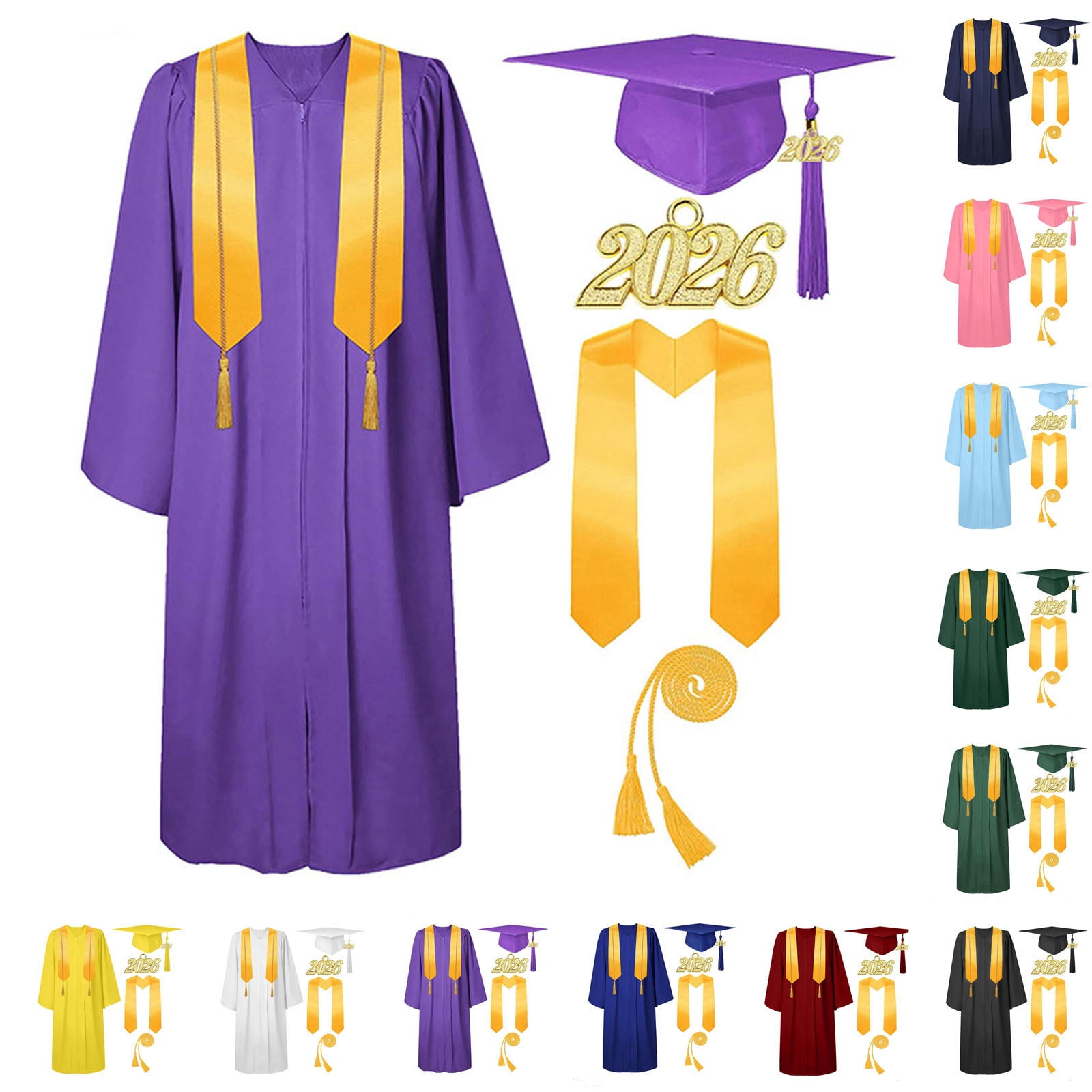 MKOSPLRT Youth 2026 Graduation Cap and Gown Set Long Sleeve Full Set ...