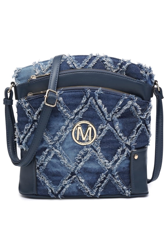 Crossbody Bags Purses for Women Trendy Multi Pockets Monogram Zip Shoulder Bags Ladies PU Leather Handbag