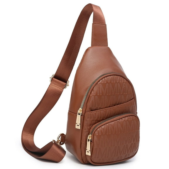 MKP COLLECTION Sling bag for Women PU Leather Crossbody Purses Fashion Signature Fanny Daypack Chest Bags for Travel