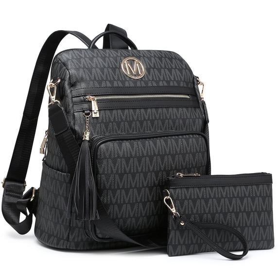 MKP COLLECTION Women Fashion Backpack Versatile Travel Shoulder Bags Handbag Set with Tassel (2pcs)