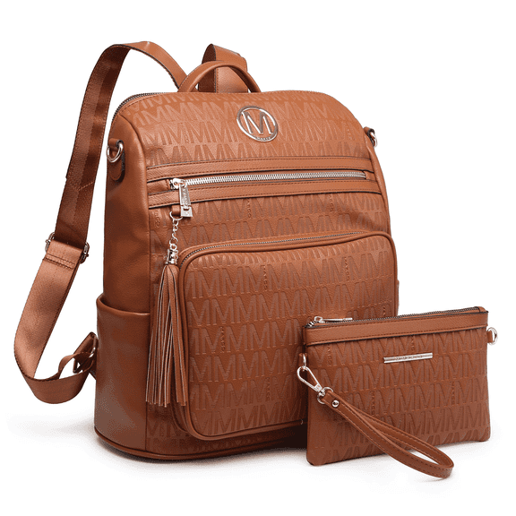 MKP COLLECTION Women Fashion Backpack Versatile Travel Shoulder Bags Handbag Set with Tassel (2pcs)