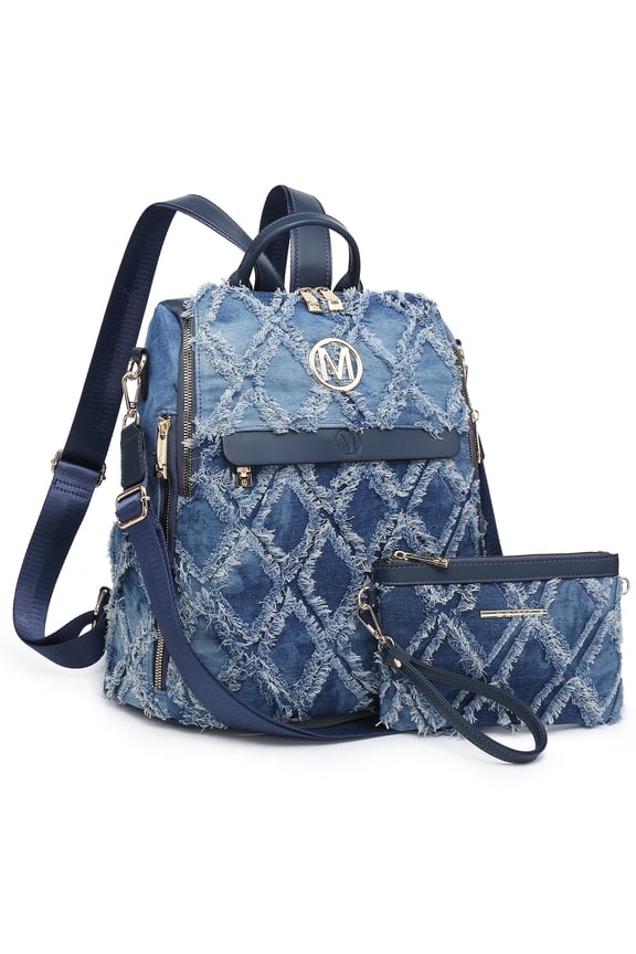 Women Fashion Backpack Purse Travel Shoulder Bags and Purse 2Pcs