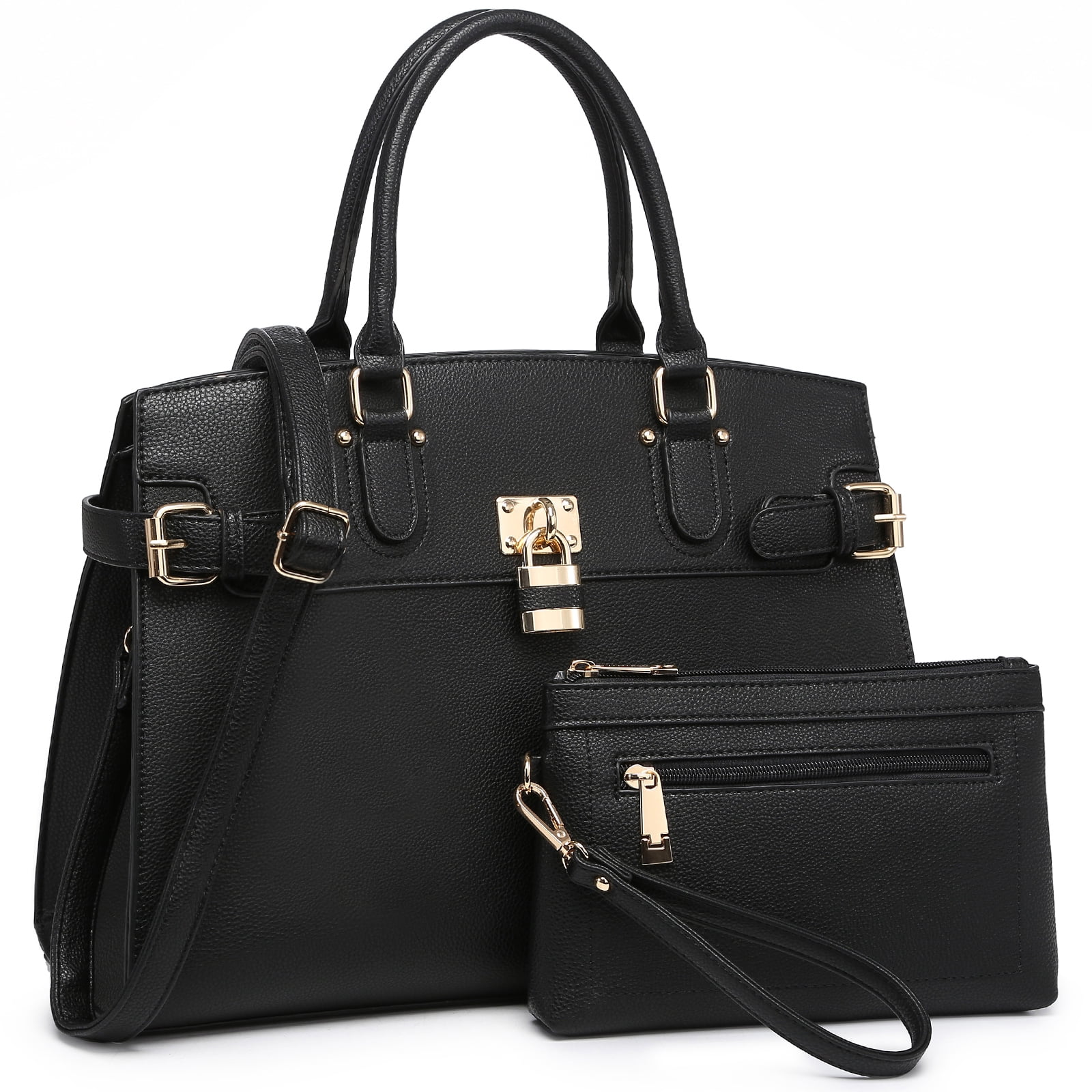 Female Satchel Handbags Shoulder Tote Top Handle Bags with Matching Wristlet Wallet