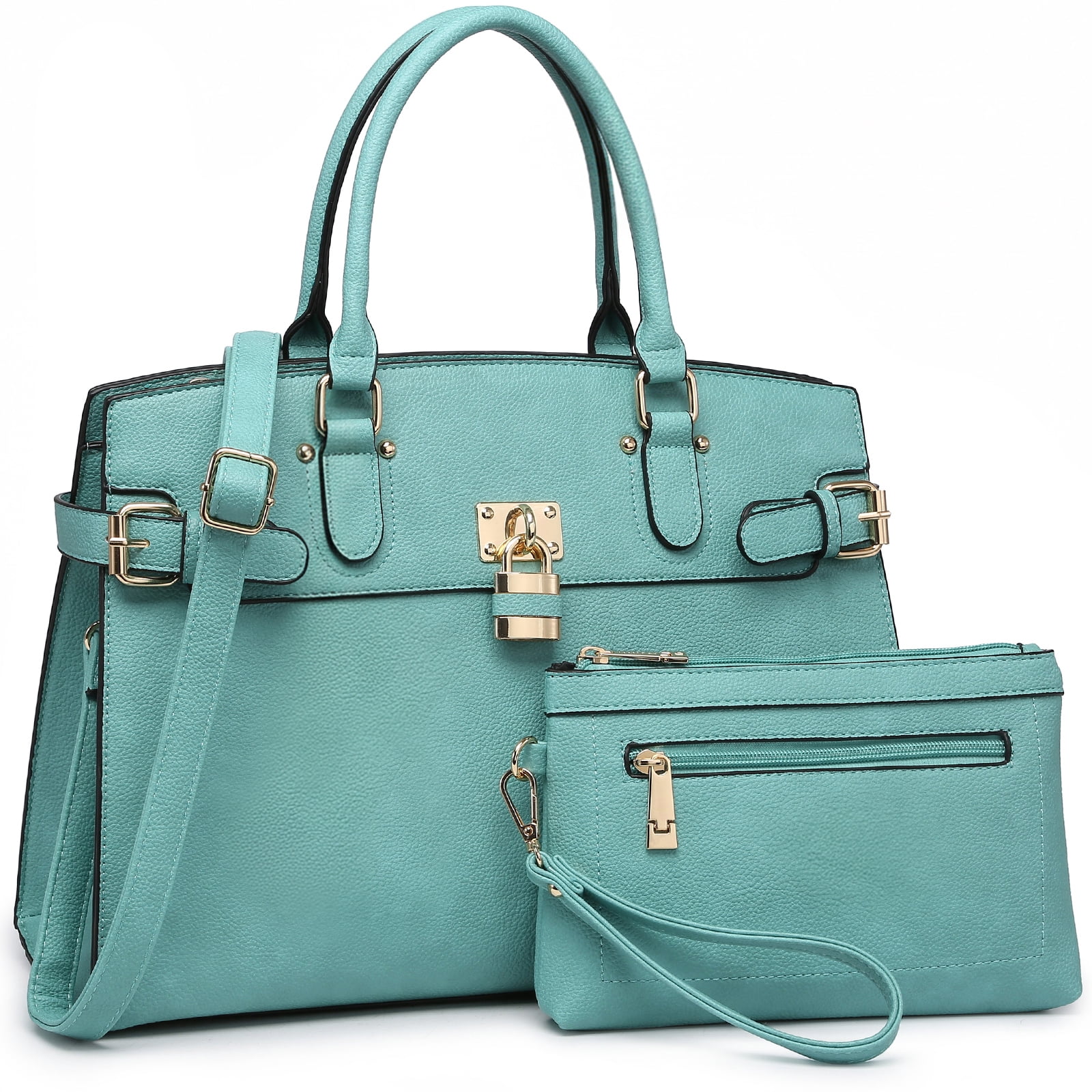 MKP Female Satchel Handbags Shoulder Tote Top Handle Bags with Matching Wristlet Wallet