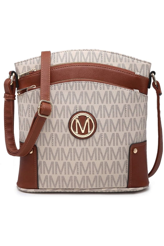 COLLECTION Large Crossbody Bags for Women Monogram Triple Zip Pocket Cross Body Purses and Handbags