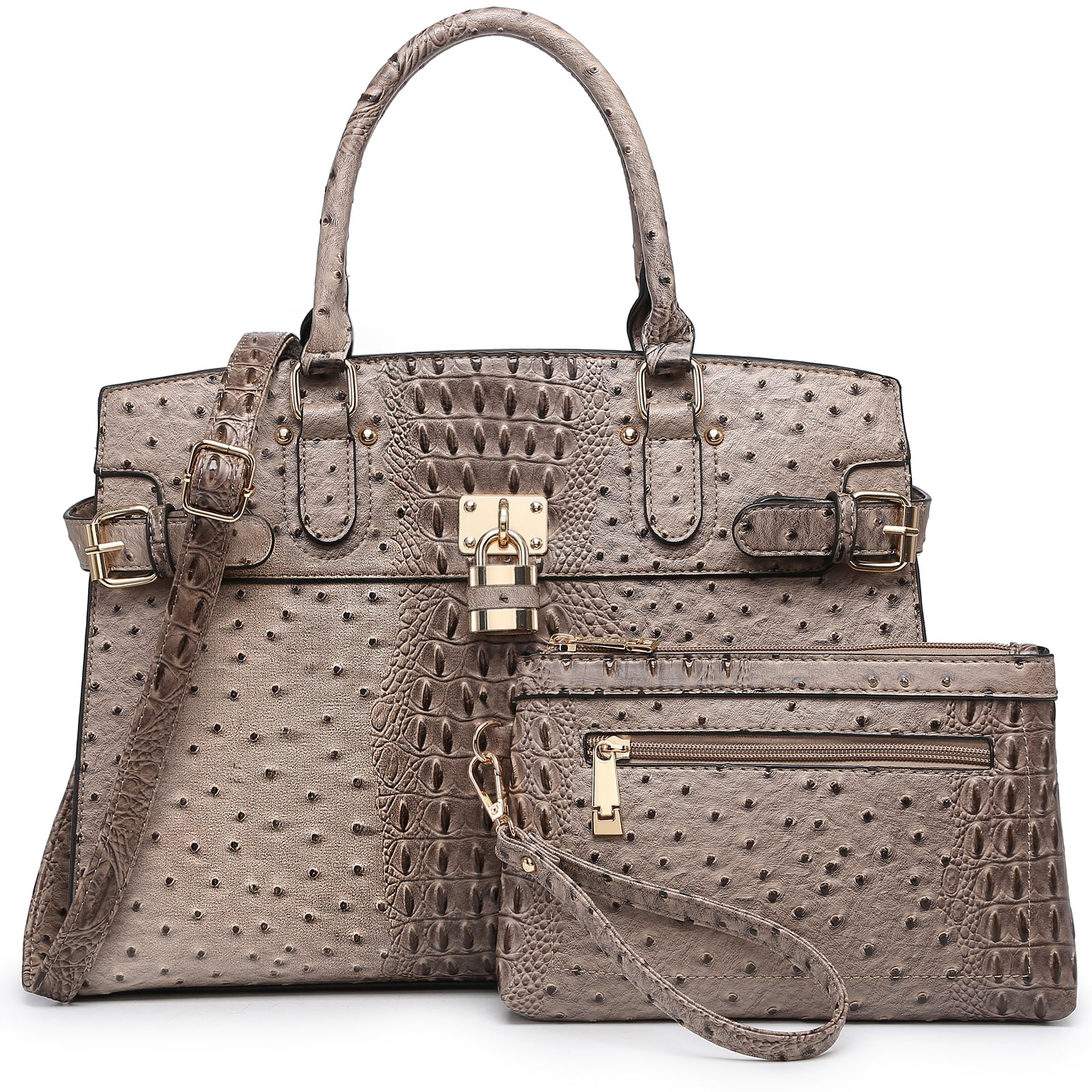 Top Handle Tote Handbags Work Shoulder Bags with Matching Wristlet Wallet for Women