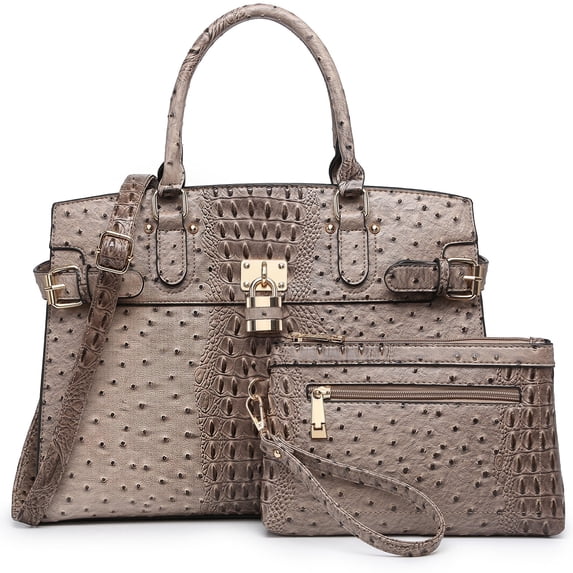 Top Handle Tote Handbags Work Shoulder Bags with Matching Wristlet Wallet for Women