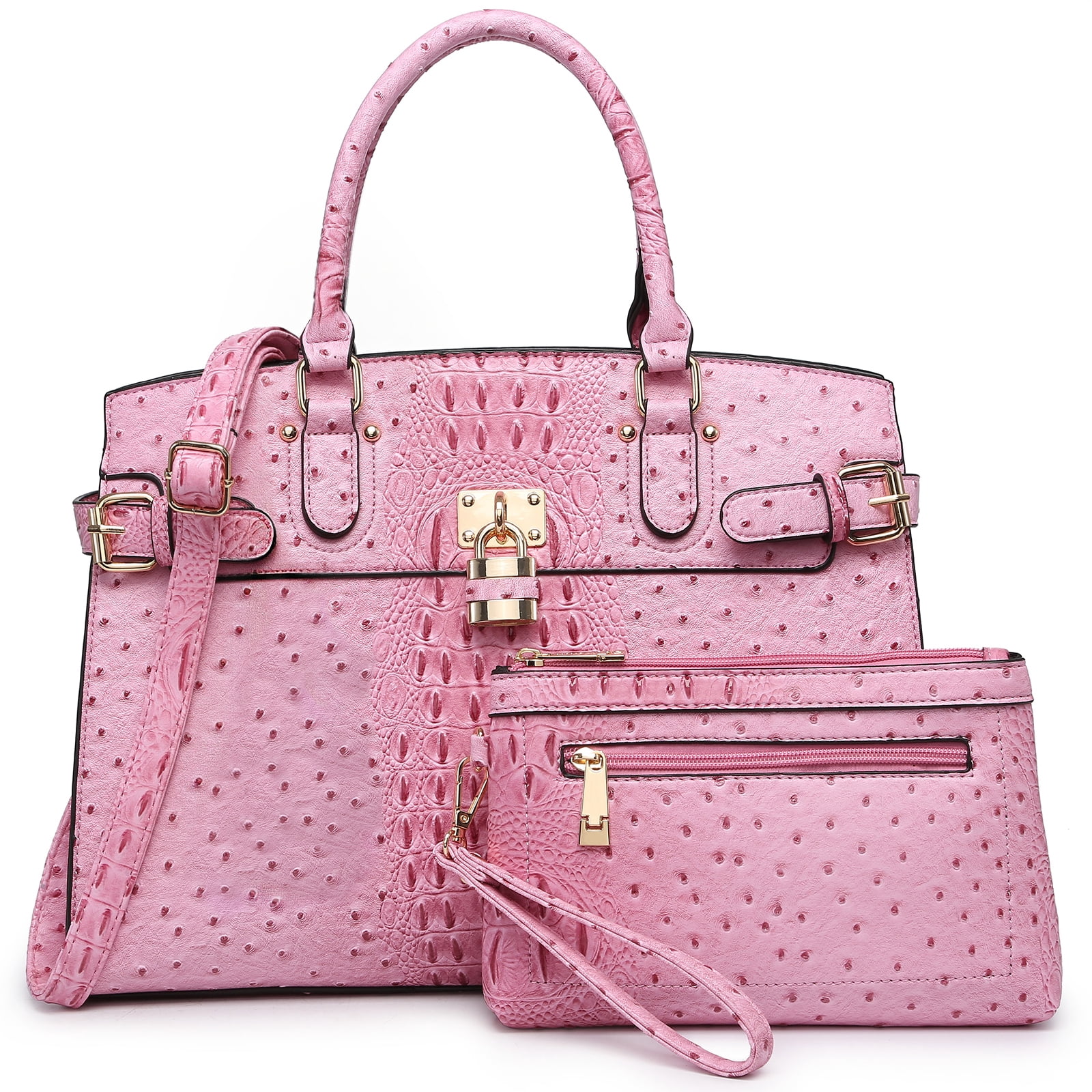 Top Handle Tote Handbags Work Shoulder Bags with Matching Wristlet Wallet for Women