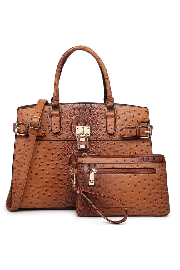 Top Handle Tote Handbags Work Shoulder Bags with Matching Wristlet Wallet for Women
