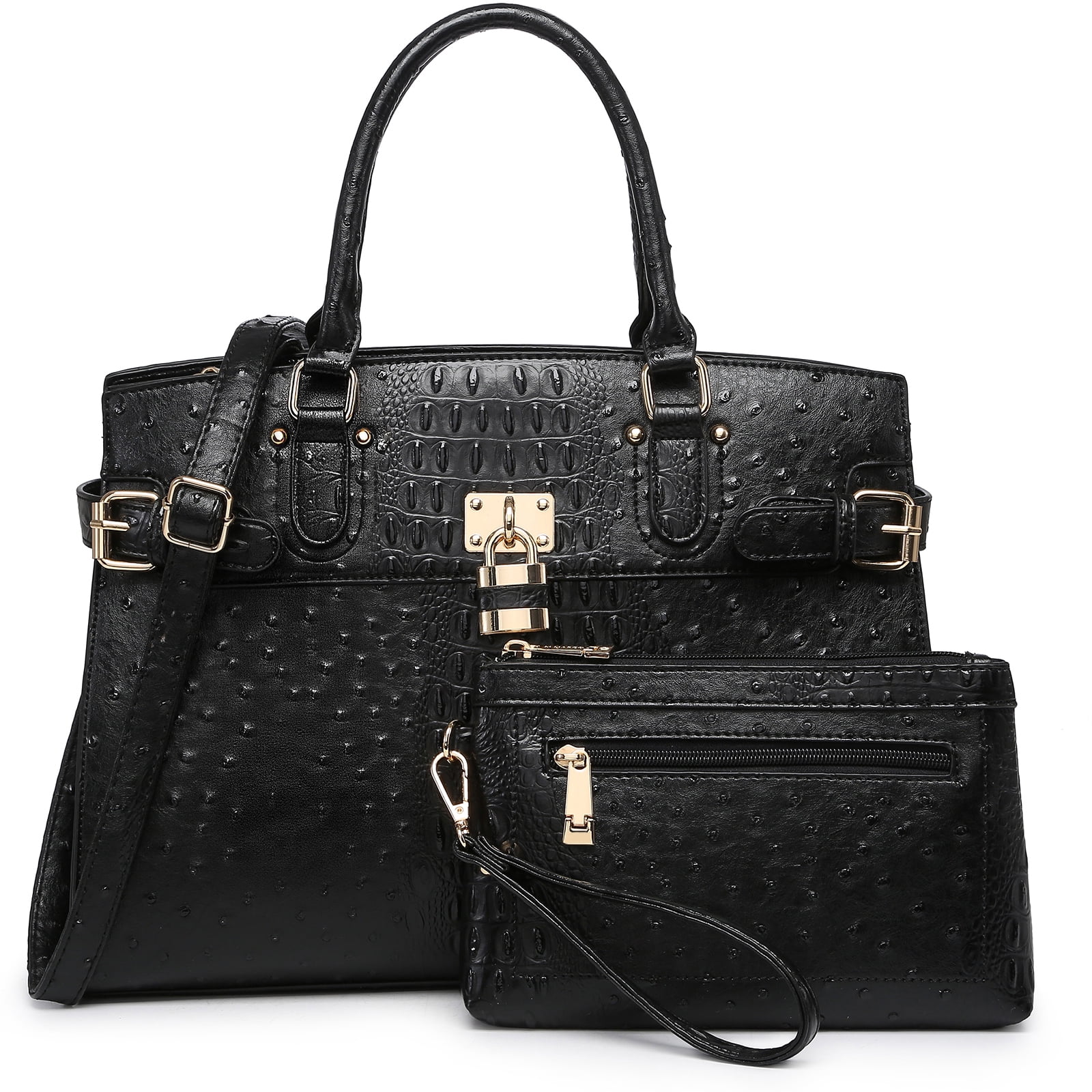 Top Handle Tote Handbags Work Shoulder Bags with Matching Wristlet Wallet for Women