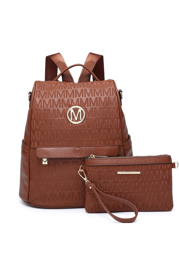 MKP Woman Leather Backpacks Handbags Anti-theft Travel School Books Bag Lady Shoulder Purse