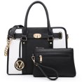 thumbnail image 1 of MKP Womens Satchel Female Handbags Two Tone Vegan Leather Shoulder Bag with Wallet 2pcs Set, 1 of 7