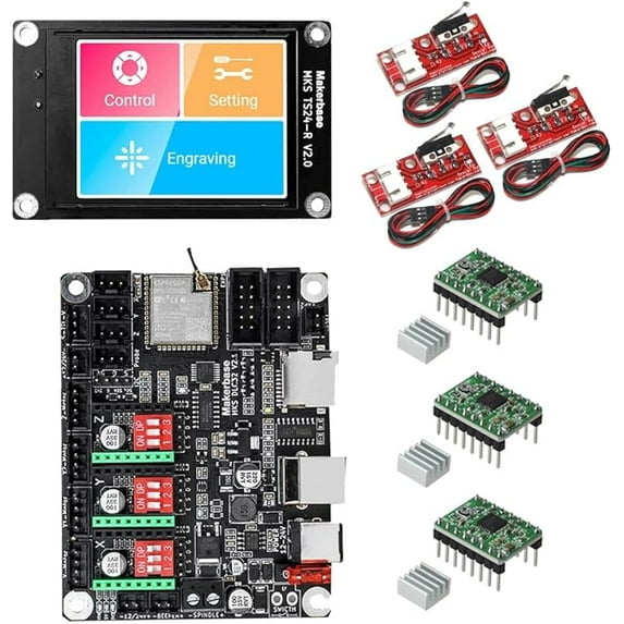 MKS DLC32 v2 32bits GRBL Offline WiFi Controller TS35-R LCD Display CNC3018 MAX PRO Upgrade Kits for CNC Laser Engraving Machine (Suit-1)