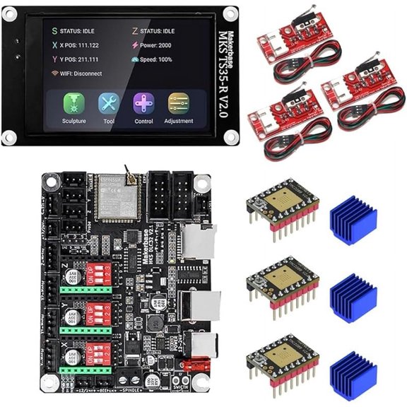 MKS DLC32 v2 32bits GRBL Offline WiFi Controller TS35-R LCD Display CNC3018 MAX PRO Upgrade Kits for CNC Laser Engraving Machine (Suit-1)