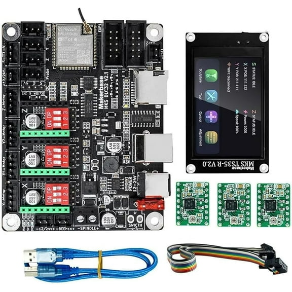 MKS DLC32 v2 32bits GRBL Offline WiFi Controller TS35-R LCD Display CNC3018 MAX PRO Upgrade Kits for CNC Laser Engraving Machine (Suit-1)
