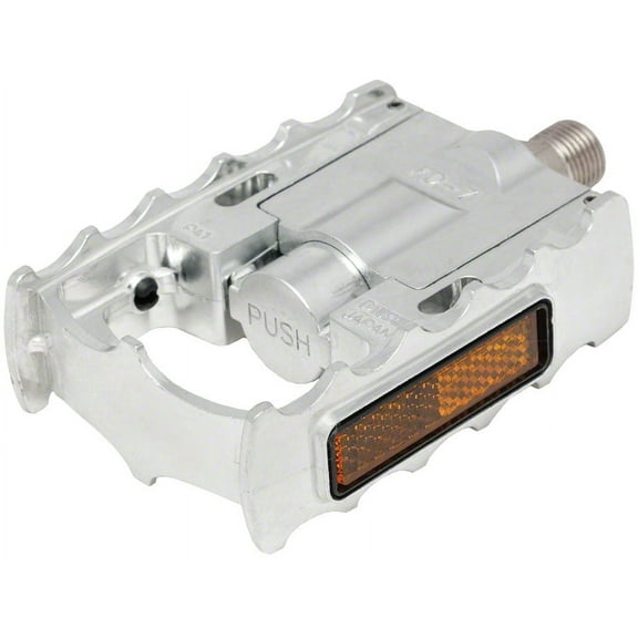 MKS FD-7 Pedals - Folding , Aluminum, 9/16", Silver