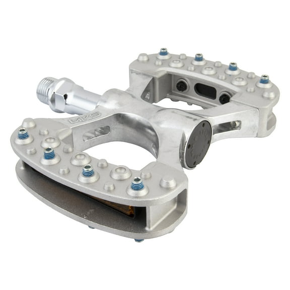 MKS Gamma Platform Pedals 9/16" Lambada Aluminum Body 16 Replaceable Pins Silver