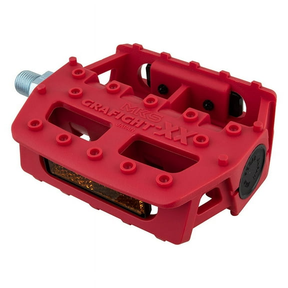 MKS Grafight-XX Pedals 1/2" Concave Fiberglass/Composite Body Molded Pins Red