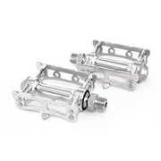 MKS Sylvan Track Cage Platform Pedals 9/16" Chromoly Axle Aluminum Body Silver