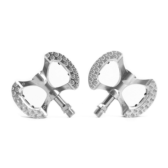 MKS Lambda Platform Pedals 9/16" Aluminum Body Anodized Finish Grip Cage Silver
