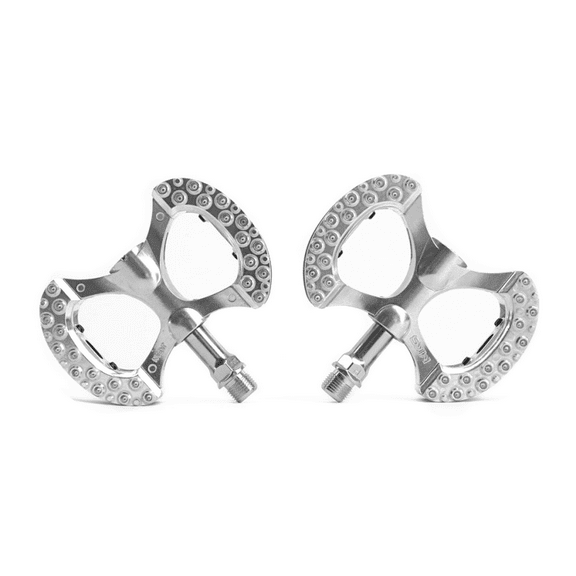 MKS Lambda Platform Pedals 9/16" Aluminum Body Anodized Finish Grip Cage Silver