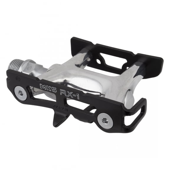 MKS RX-1 NJS Single Sided Track Pedal 9/16" High Polished Alloy Body Blk/Silver